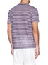 Back View - Click To Enlarge - CANALI - Colourblock stripe cotton-linen jersey T-shirt