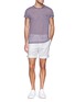Figure View - Click To Enlarge - CANALI - Colourblock stripe cotton-linen jersey T-shirt