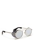 Figure View - Click To Enlarge - ANDERNE - 'Cloud No 9' acetate blinker round metal sunglasses