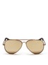 Main View - Click To Enlarge - ANDERNE - 'Fly With Me' incised aviator sunglasses