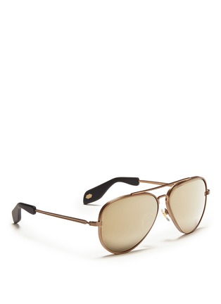 Figure View - Click To Enlarge - ANDERNE - 'Fly With Me' incised aviator sunglasses