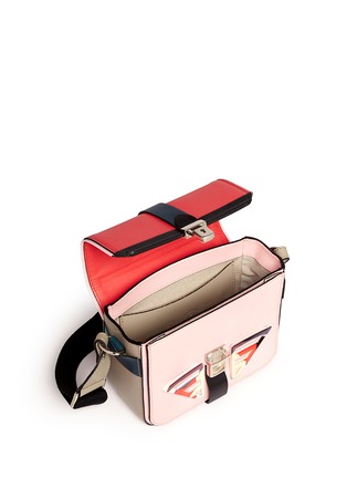 Detail View - Click To Enlarge - MSGM - Acetate wing colourblock leather bag