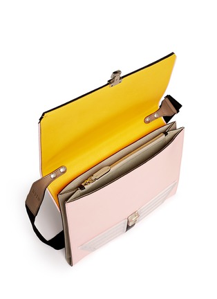 Detail View - Click To Enlarge - MSGM - Oversize colourblock leather shoulder bag
