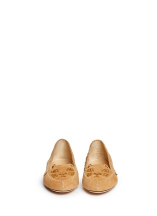 Figure View - Click To Enlarge - CHARLOTTE OLYMPIA - 'Moccasin Kitty' suede flats