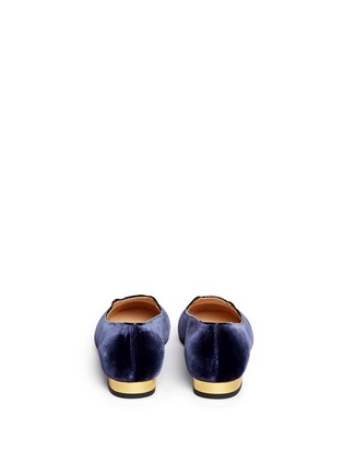 Back View - Click To Enlarge - CHARLOTTE OLYMPIA - 'Kitty' velvet flats