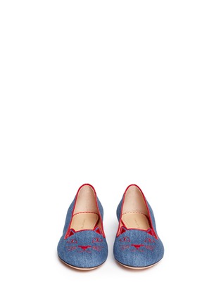 Figure View - Click To Enlarge - CHARLOTTE OLYMPIA - 'Kitty' denim flats