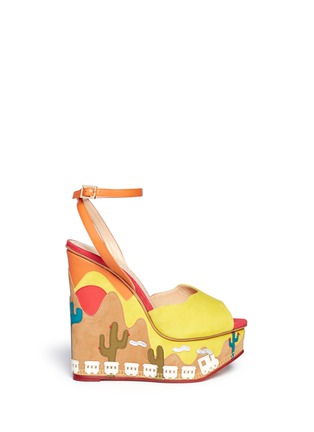 Main View - Click To Enlarge - CHARLOTTE OLYMPIA - 'Wild, Wild Wedge' suede platform sandals