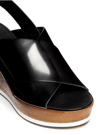 Detail View - Click To Enlarge - FABIO RUSCONI - 'Givy' leather slingback wooden wedge sandals