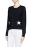 Front View - Click To Enlarge - MARKUS LUPFER - April sequin stars wool cardigan