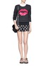 Figure View - Click To Enlarge - MARKUS LUPFER - Smacker lip sequin sweater