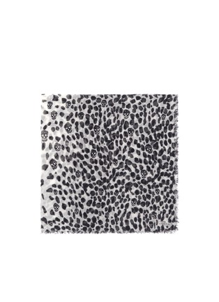 Main View - Click To Enlarge - ALEXANDER MCQUEEN - Leopard skull print cashmere-silk scarf