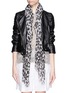 Figure View - Click To Enlarge - ALEXANDER MCQUEEN - Leopard skull print cashmere-silk scarf