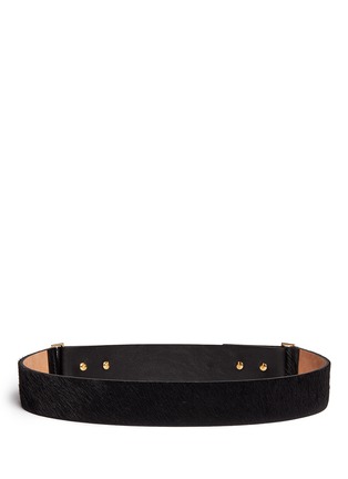Back View - Click To Enlarge - MAISON BOINET - Double closure calf hair leather belt