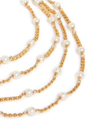 Detail View - Click To Enlarge - KENNETH JAY LANE - Pearl and chain multi tier necklace