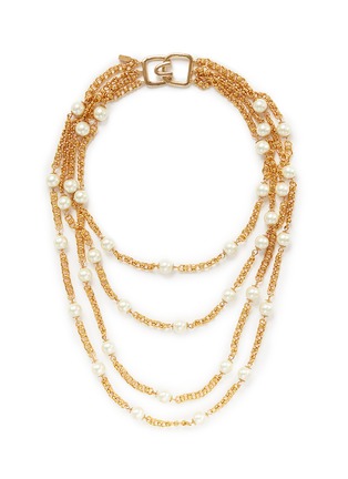 Main View - Click To Enlarge - KENNETH JAY LANE - Pearl and chain multi tier necklace