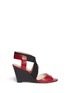 Main View - Click To Enlarge - MICHAEL KORS - 'Meadow' snakeskin-effect leather wedge sandals