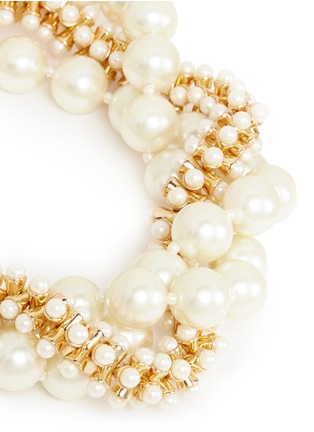 Detail View - Click To Enlarge - KENNETH JAY LANE - Large pearl and bead multi tier necklace