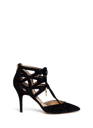 Main View - Click To Enlarge - SAM EDELMAN - 'Zavier' suede caged pumps