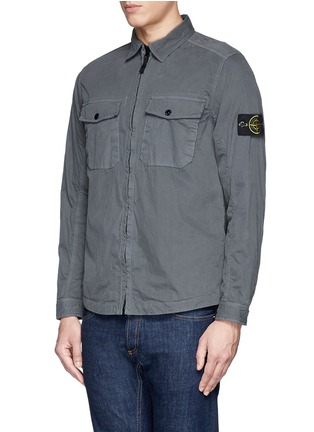 Front View - Click To Enlarge - STONE ISLAND - Zip front shirt