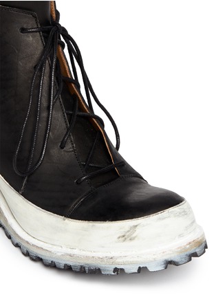 Detail View - Click To Enlarge - SONG FOR THE MUTE - Lace up leather sneaker boots