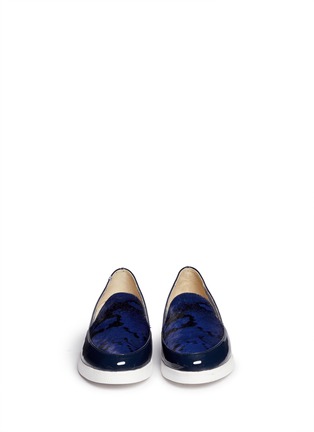 Figure View - Click To Enlarge - CHARLES PHILIP SHANGHAI - 'Victoria' calf hair vamp patent leather slip-ons