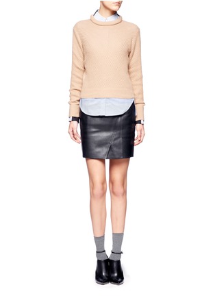 Figure View - Click To Enlarge - 3.1 PHILLIP LIM - Layered A-line leather skirt