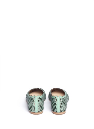 Back View - Click To Enlarge - CHLOÉ - Scalloped edge perforated leather flats