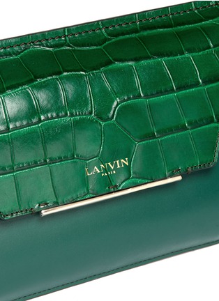 Detail View - Click To Enlarge - LANVIN - Croc-embossed leather chain envelope clutch