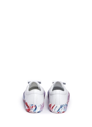 Back View - Click To Enlarge - ACNE STUDIOS - Emoticon plate marble effect leather sneakers