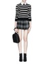 Figure View - Click To Enlarge - ALICE & OLIVIA - Plaid pleat high waist shorts