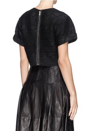 Back View - Click To Enlarge - ALICE & OLIVIA - 'Ida' textured stripe cropped top