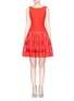 Main View - Click To Enlarge - ALAÏA - 'Clair Obscur' mesh stripe sleeveless knit flared dress