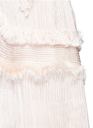 Detail View - Click To Enlarge - 73037 - Braided yarn fringed frayed dress