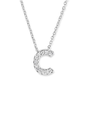 Figure View - Click To Enlarge - ROBERTO COIN - 'Love Letter' diamond 18k white gold pendant necklace – C