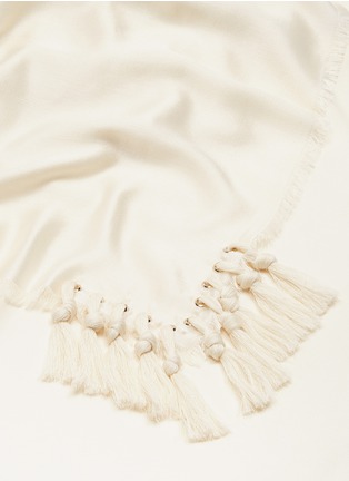 Detail View - Click To Enlarge - CHLOÉ - 'Pompon' tassel silk-wool scarf