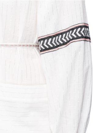 Detail View - Click To Enlarge - LEM LEM - 'Zana' metallic stripe jacquard trim dress