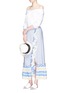 Figure View - Click To Enlarge - LEM LEM - 'Mwali Convertible' ruffled stripe dress