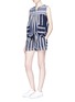 Figure View - Click To Enlarge - LEM LEM - 'Edna' embroidered drawstring waist stripe shorts