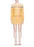 Main View - Click To Enlarge - LEM LEM - 'Makena' radial print off-shoulder mini dress