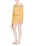 Figure View - Click To Enlarge - LEM LEM - 'Makena' radial print off-shoulder mini dress