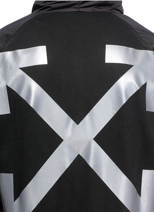 Detail View - Click To Enlarge - MONCLER - x Off-White reflective print nylon sleeve zip hoodie