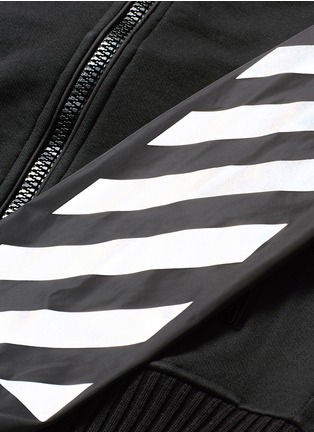  - MONCLER - x Off-White reflective print nylon sleeve zip hoodie
