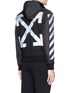 Back View - Click To Enlarge - MONCLER - x Off-White reflective print nylon sleeve zip hoodie