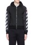 Main View - Click To Enlarge - MONCLER - x Off-White reflective print nylon sleeve zip hoodie