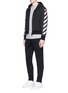 Figure View - Click To Enlarge - MONCLER - x Off-White reflective print nylon sleeve zip hoodie