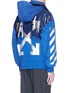 Back View - Click To Enlarge - MONCLER - x Off-White 'Treuil' storm flap reflective print coat