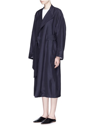 Front View - Click To Enlarge - ACNE STUDIOS - 'Oceane' stripe twill belted trench coat