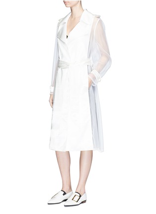 Figure View - Click To Enlarge - LANVIN - Organza sleeve belted satin trench coat
