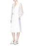 Figure View - Click To Enlarge - LANVIN - Organza sleeve belted satin trench coat