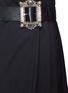 Detail View - Click To Enlarge - ALEXANDER MCQUEEN - Jewelled buckle leather belt virgin wool skirt